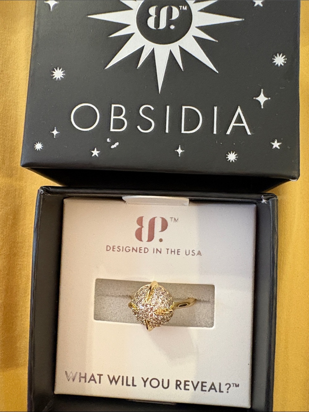 Obsidia Gold Crystal Cluster Ring - Gold